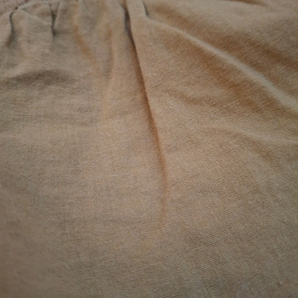 OLD NAVY Womens Yellow Linen Blend Smocked Peplum Top Square Neck Puff Sleeve‎ L